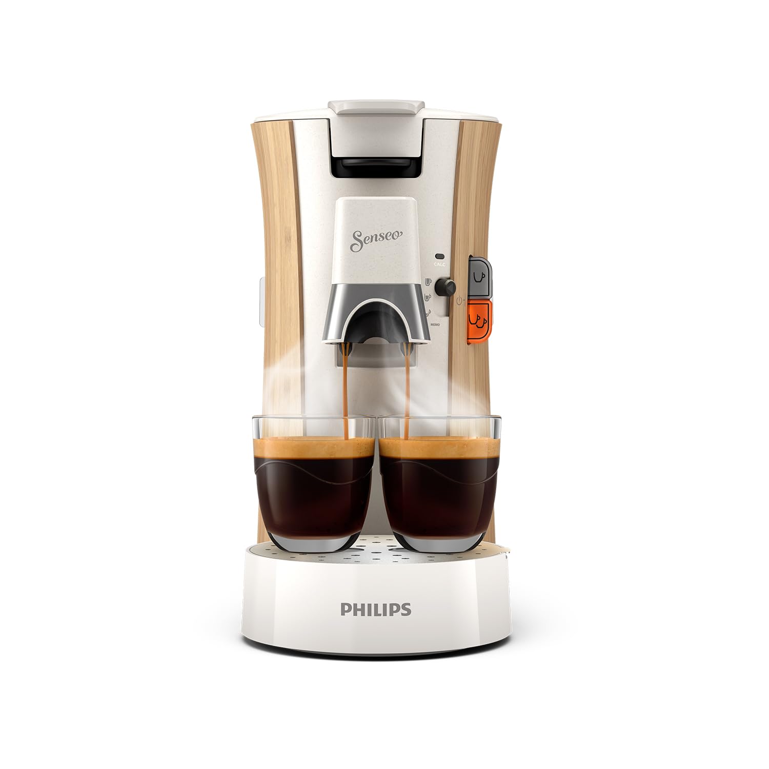 Eluxor Select Machine à Café à Dosettes - Intensity Plus, Fonction Mémo, 3 Intensités, Crema Plus, Blanc soie, CSA240/06