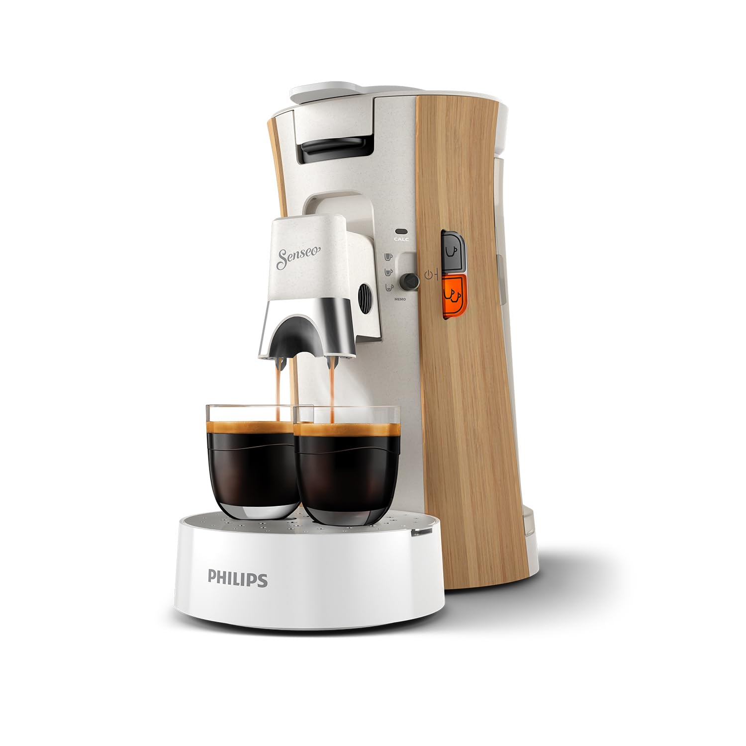 Eluxor Select Machine à Café à Dosettes - Intensity Plus, Fonction Mémo, 3 Intensités, Crema Plus, Blanc soie, CSA240/06
