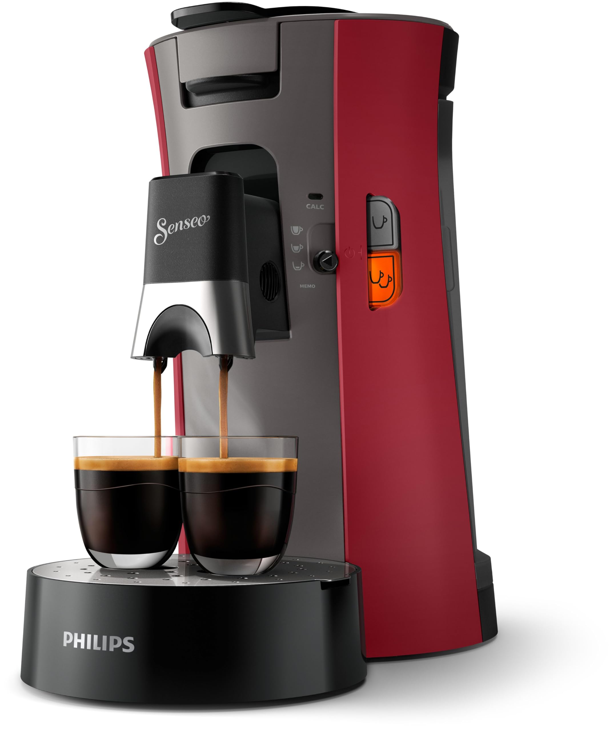 Machine à Café à Dosettes SENSEO Select Eco, Intensity Plus, Crema Plus, Fonction Memo - Rouge intense, CSA240/91