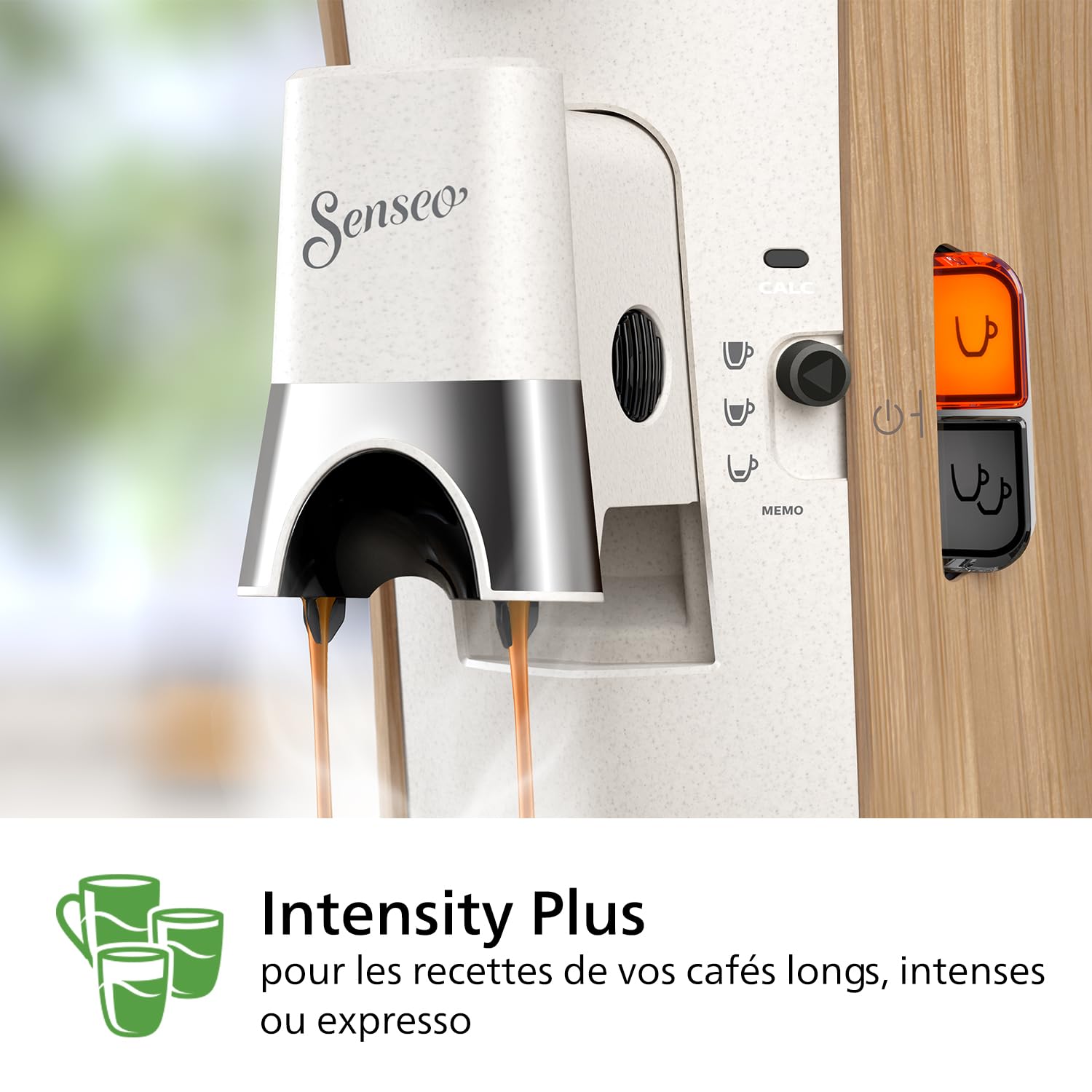 Eluxor Select Machine à Café à Dosettes - Intensity Plus, Fonction Mémo, 3 Intensités, Crema Plus, Blanc soie, CSA240/06