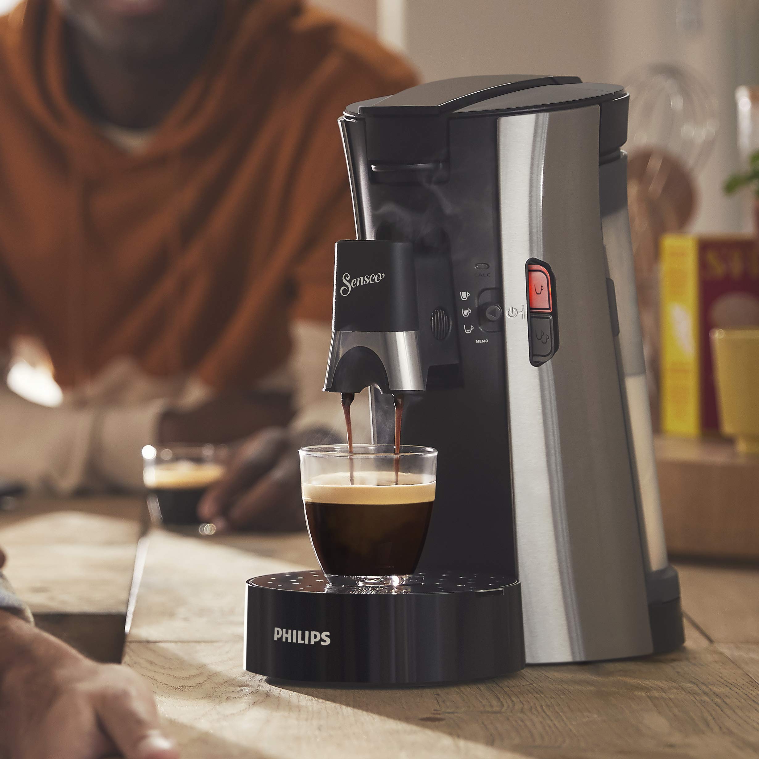 SENSEO Select Machine à café à dosettes, Intensity Plus Crema Plus, Sauge, Une ou deux tasses à la fois, CSA250/11, Metal