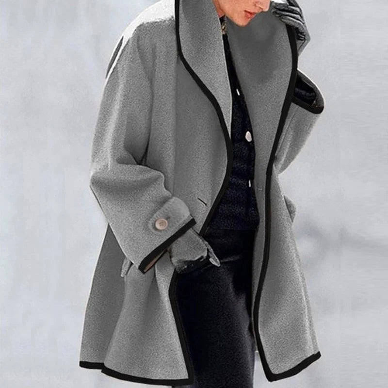 Agnese | Manteau à Finitions Contrastées